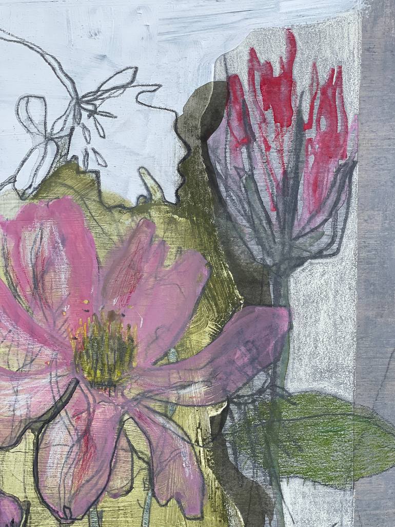 Original Color Field Painting Floral Mixed Media by Conny Kunert