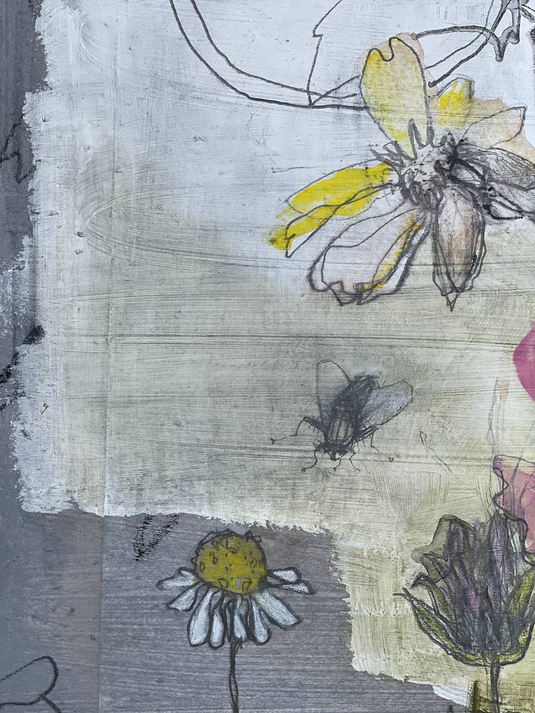 Original Color Field Painting Floral Mixed Media by Conny Kunert