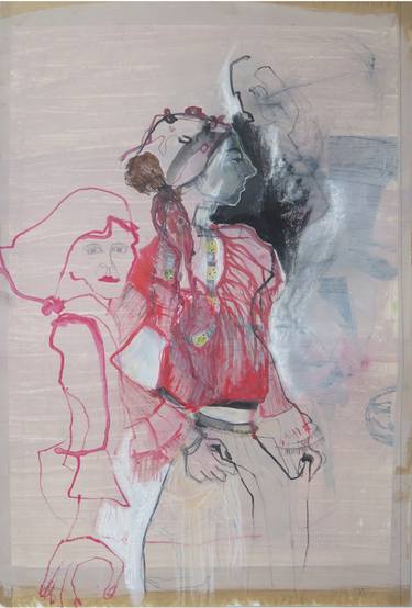 Original Figurative Women Drawings by conny kunert