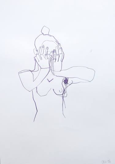 Original Figurative Nude Drawings by conny kunert