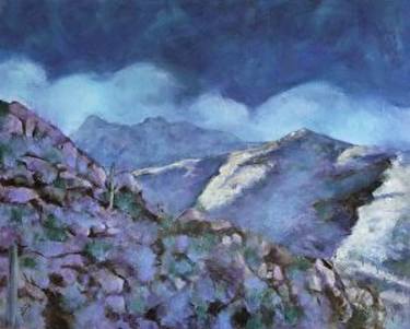 "Catalina Blues", 16 X 20" oil of Arizona's Catalina mountains thumb