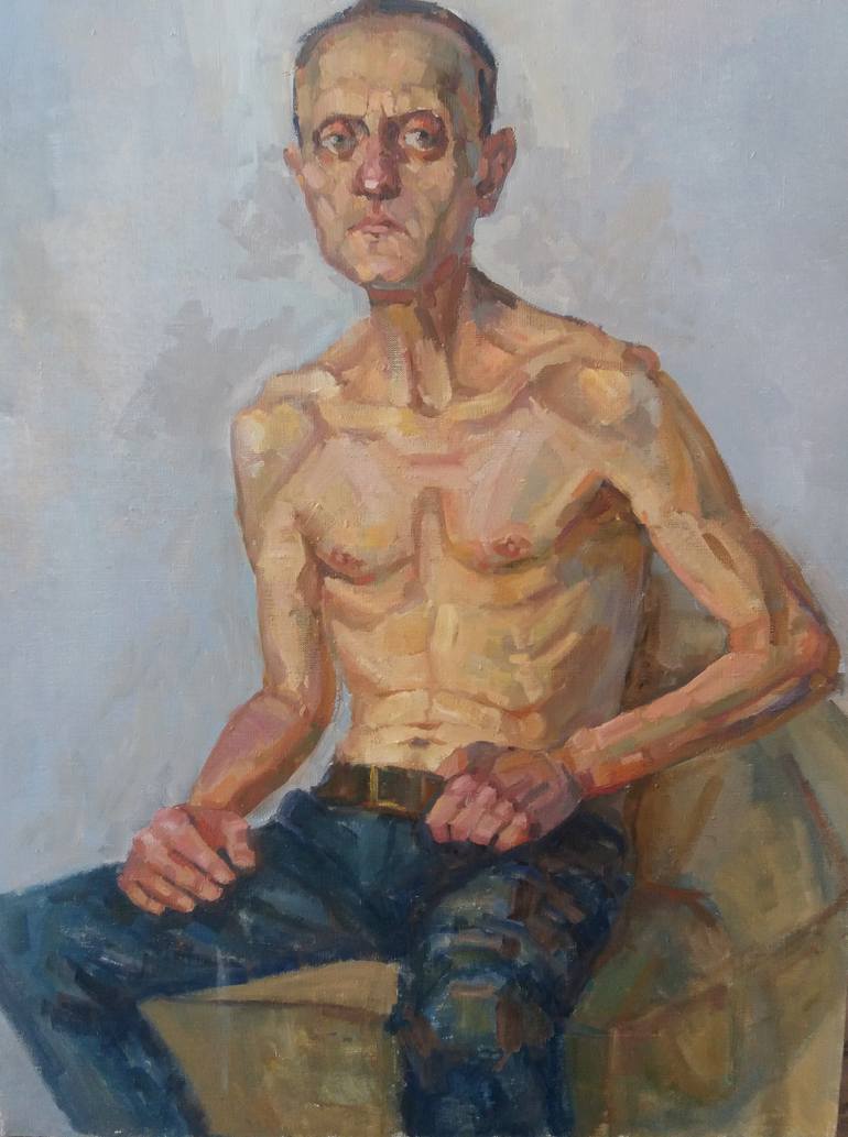 Original Expressionism Men Painting by Katia Kostiuk-Shostka