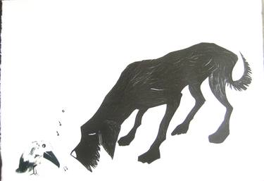 Original Figurative Dogs Printmaking by Liz Loveless