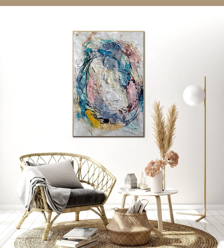 Original Art Deco Abstract Painting by Angel Chau
