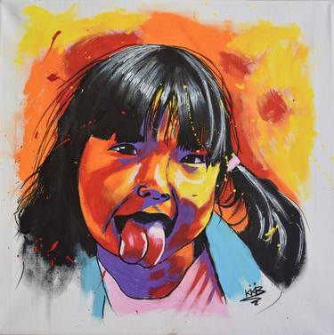 Print of Street Art Children Paintings by KIKIB Christine Benassaya