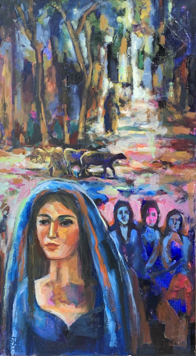 Woman Shepherd Painting by Eman Hakim | Saatchi Art