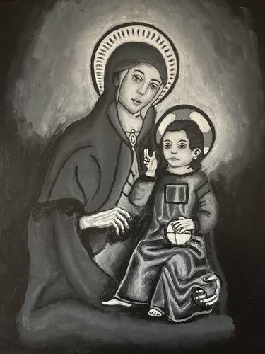 Saatchi Art Artist Dmytro Panchenko; Paintings, “Icon Madonna and Child” #art