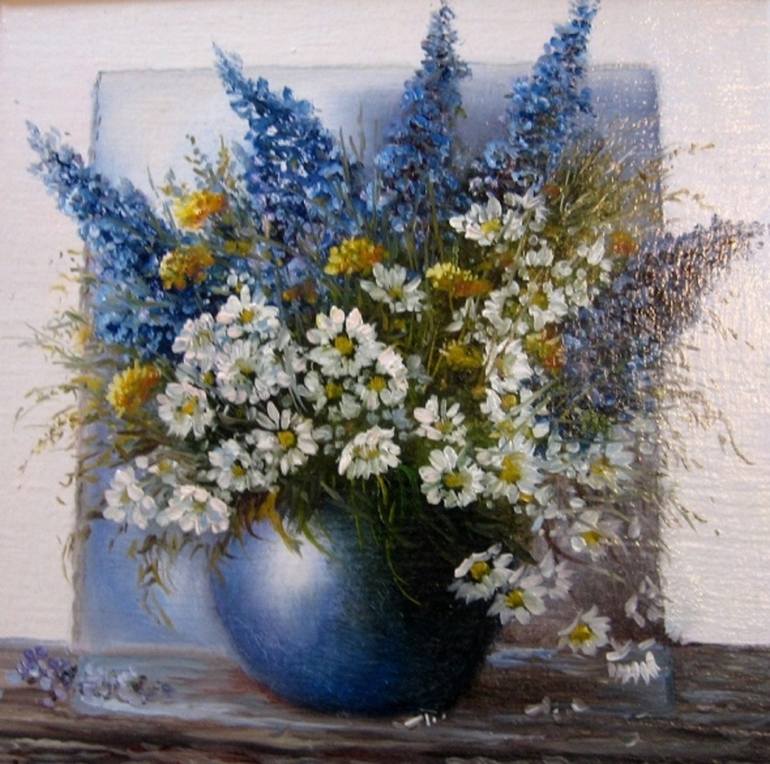 Flowers in a vase. Still life. Spring. Flowers. Summer. Painting ...
