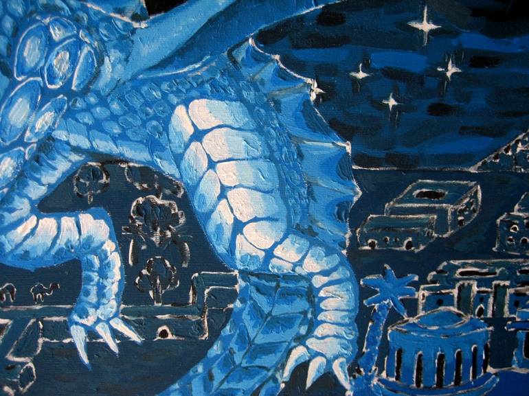 Original Abstract Expressionism Fantasy Painting by Vyacheslav Proskuriakov