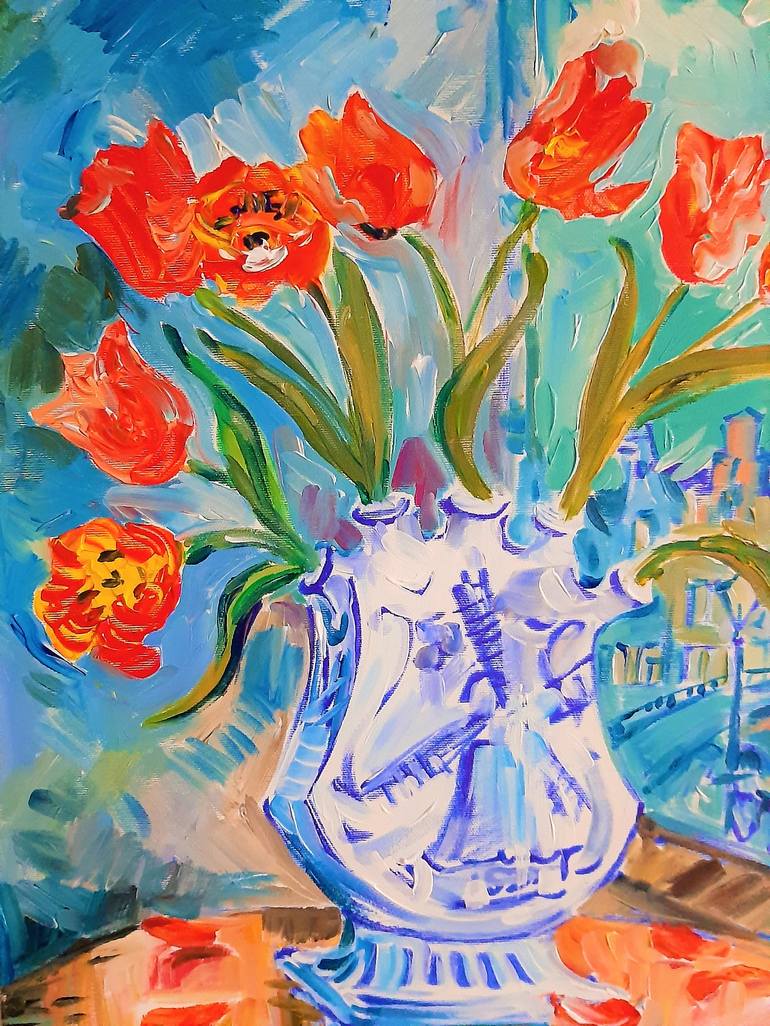 Original Impressionism Floral Painting by Elva Polyakova