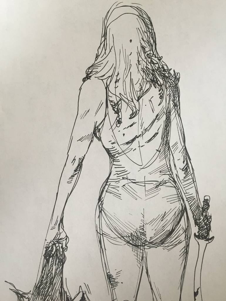 Original Conceptual Fantasy Drawing by Paul Harmon