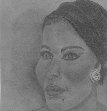 Sheikha Mozah Portrait Charcoal Drawing 29 *29 cm Original, Charcoal, Art, Charcoal Drawing, Photo to Sketch, Portrait, Moza bint Nasser thumb