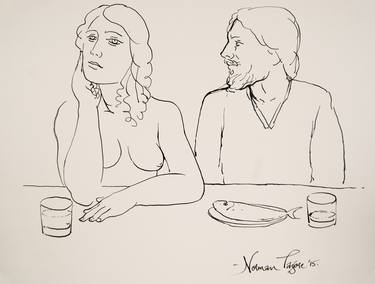 Original Figurative Women Drawings by Norman Tagore