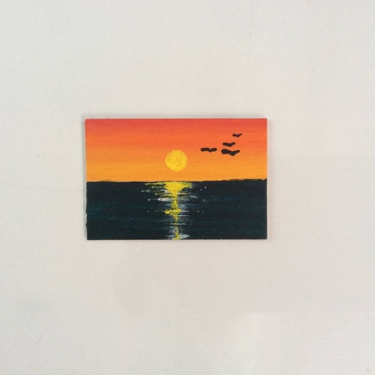 small sunset painting