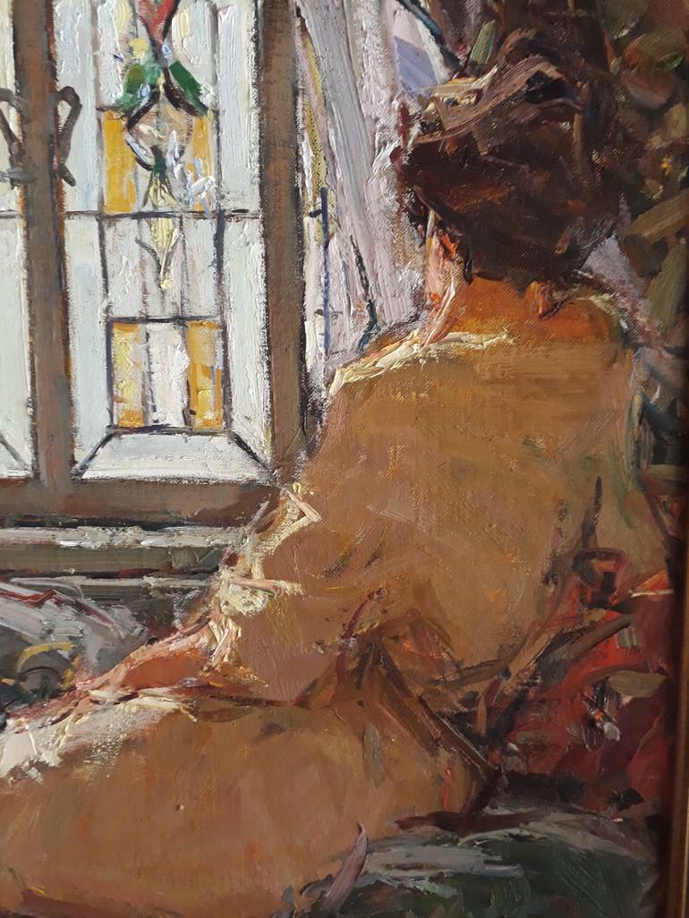 Original Impressionism Women Painting by Adriaan Boshoff