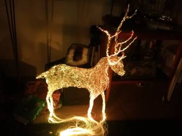 Illuminated LED Copper Light Deer thumb