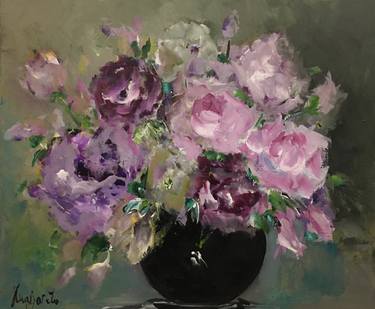 Original Impressionism Floral Painting by Margareth Meulmeester