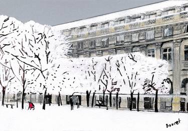 Paris in the snow - Jardin du Palais Royal 1/2 thumb