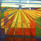 Windmill in flowerfield by Art Atelier