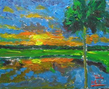 Original Abstract Expressionism Landscape Painting by Lily Zhao