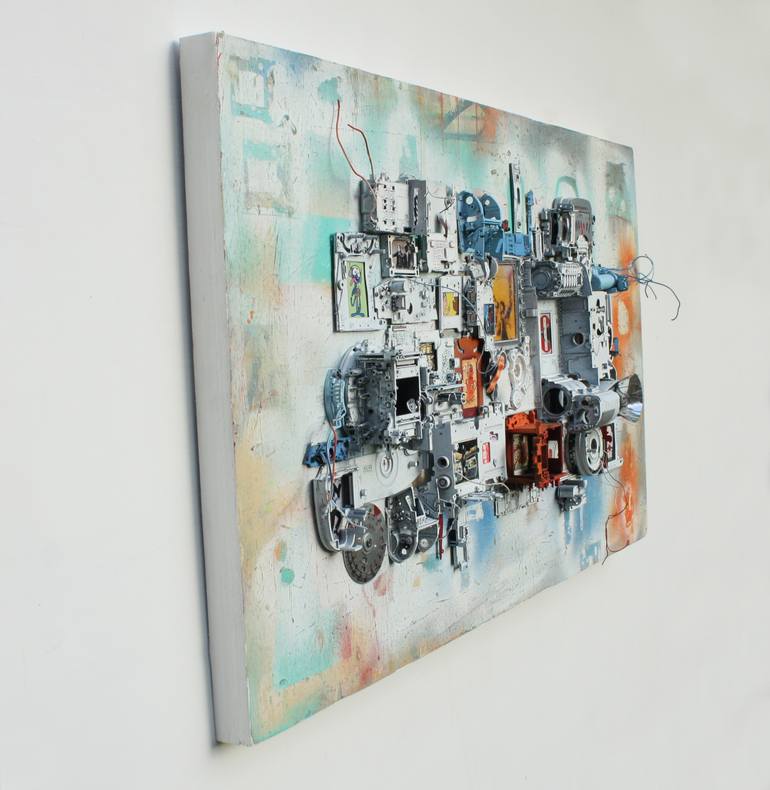 Original Abstract Outer Space Mixed Media by Vince Smith