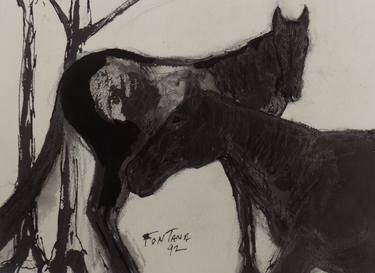 Original Abstract Expressionism Animal Drawings by William Fontana  Sr