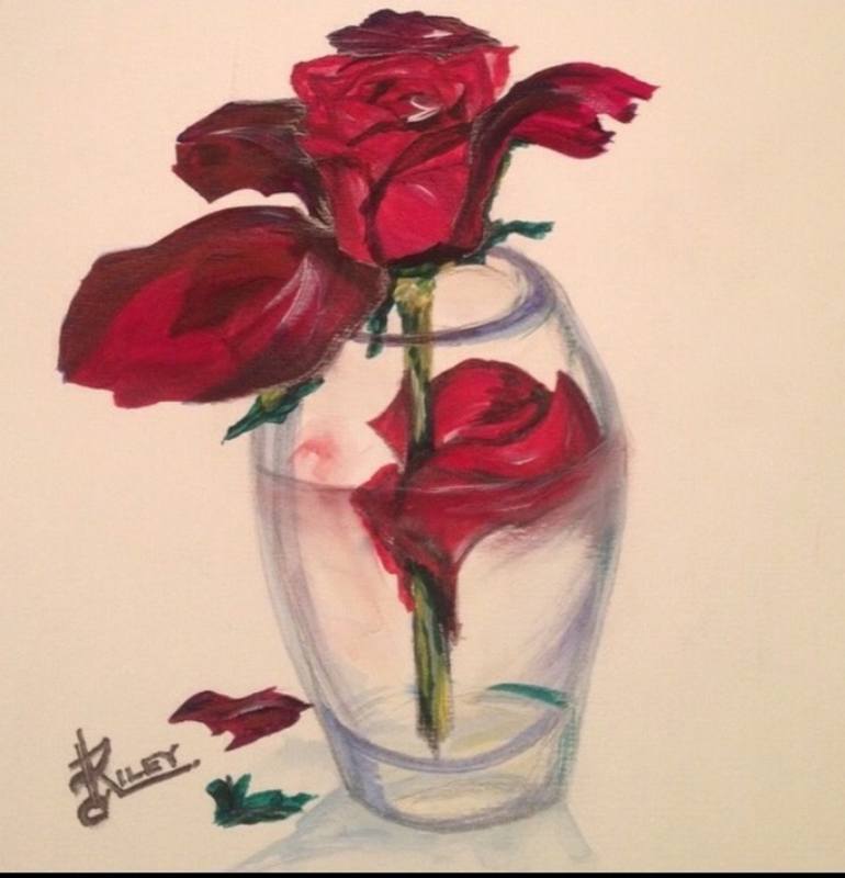 Maureen Riley Artist Rose Painting by M A Riley | Saatchi Art