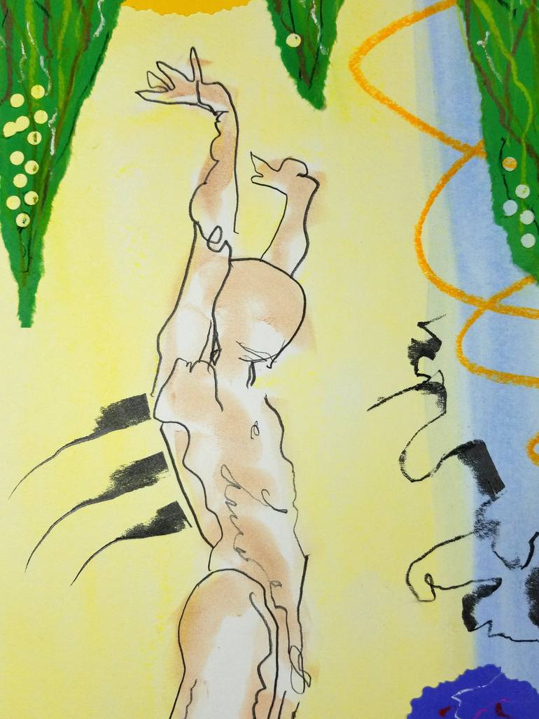 Original Abstract Home Drawing by Nepenthe Kushtul