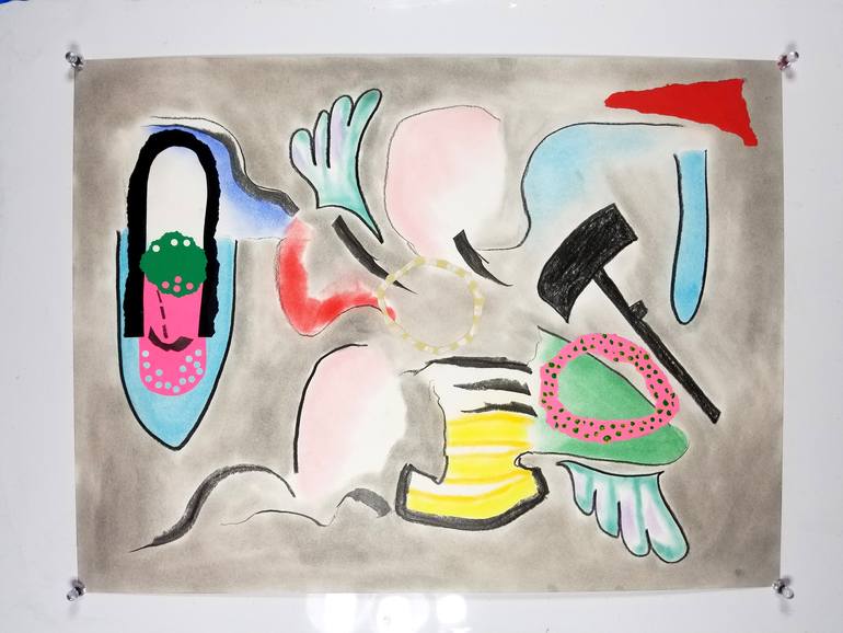 Original Abstract Expressionism Abstract Drawing by Nepenthe Kushtul