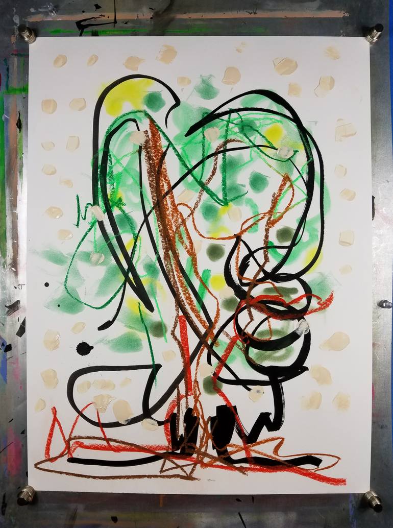 Original Abstract Expressionism Abstract Drawing by Nepenthe Kushtul