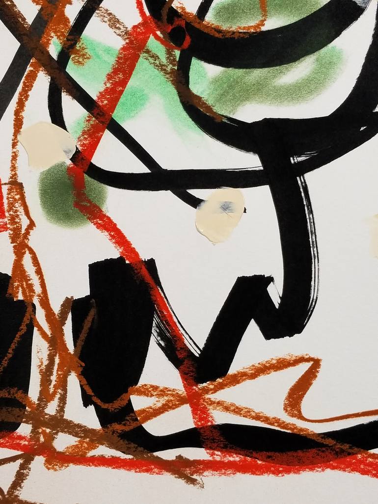 Original Abstract Expressionism Abstract Drawing by Nepenthe Kushtul