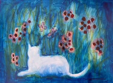 Original Figurative Cats Paintings by Christabel Blackman