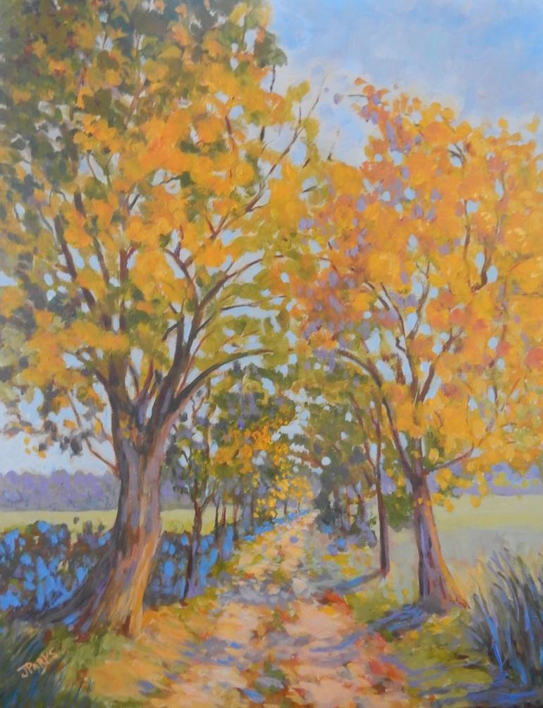 Original Landscape Painting by Joy Parks Coats | Impressionism Art on Canvas | The Road Less Traveled