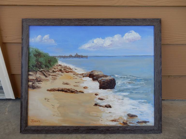 Original Expressionism Beach Painting by Joy Parks Coats