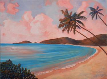 Print of Expressionism Beach Paintings by Joy Parks Coats