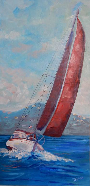 Original Impressionism Boat Paintings by Joy Parks Coats