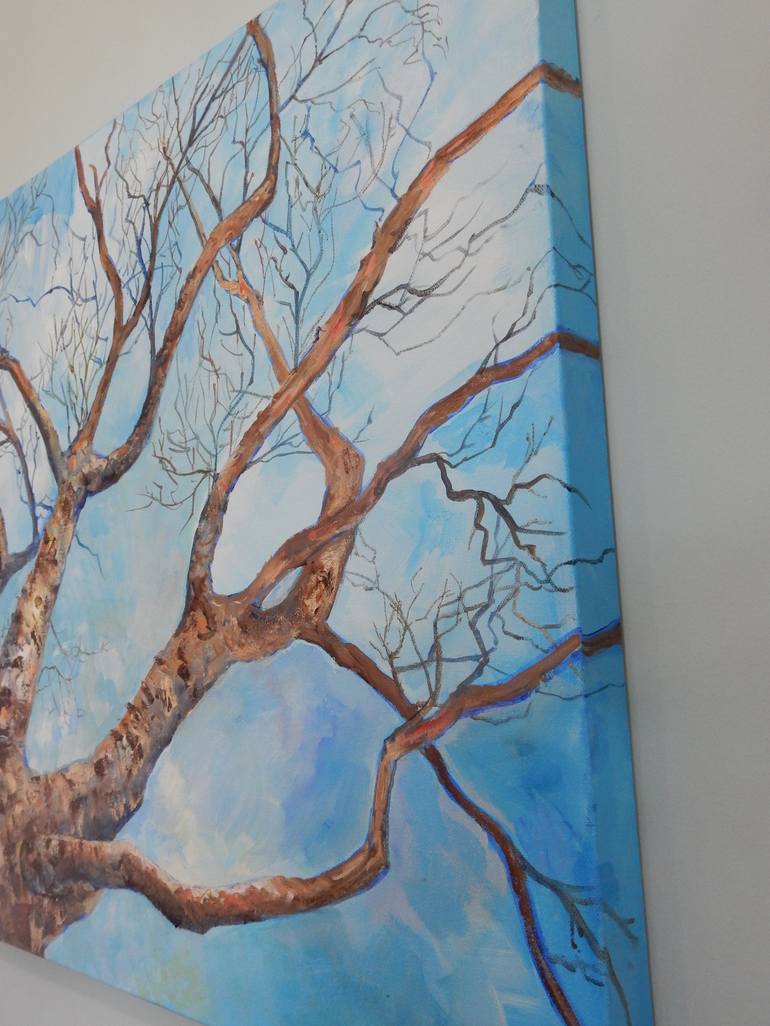 Original Expressionism Tree Painting by Joy Parks Coats