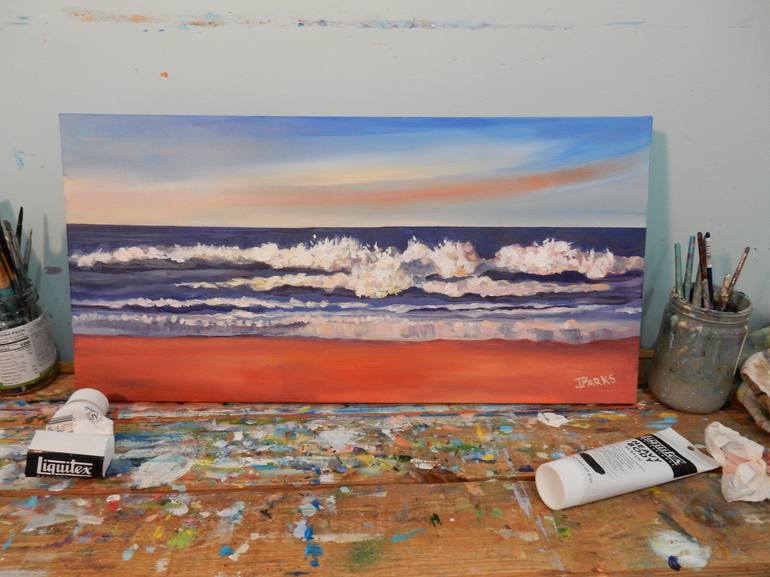 Original Impressionism Beach Painting by Joy Parks Coats