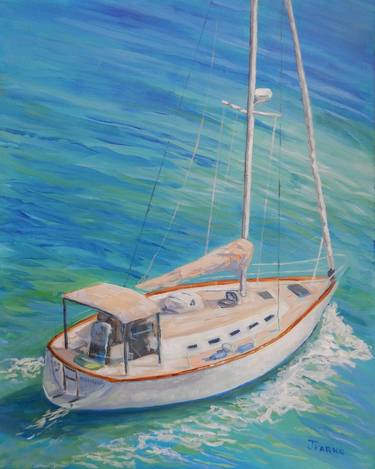 Original Impressionism Boat Paintings by Joy Parks Coats