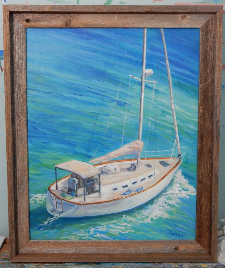 Original Boat Painting by Joy Parks Coats