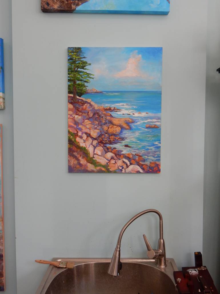 Original Expressionism Seascape Painting by Joy Parks Coats