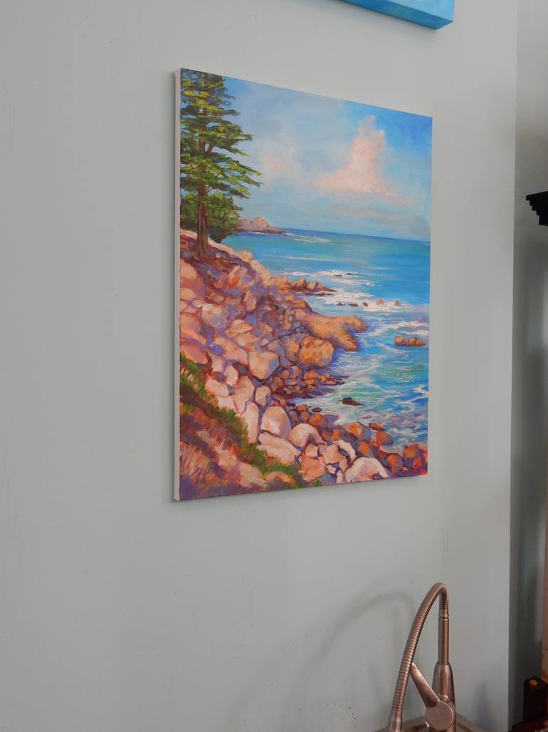 Original Expressionism Seascape Painting by Joy Parks Coats