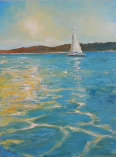Print of Impressionism Sailboat Paintings by Joy Parks Coats