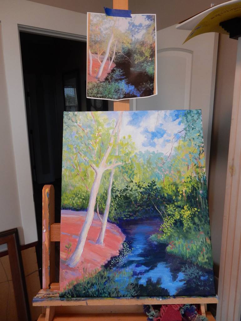Original Impressionism Water Painting by Joy Parks Coats