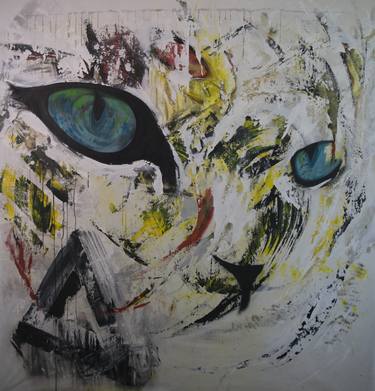 Original Expressionism Cats Paintings by Sebasfixiarte Vélez Baena