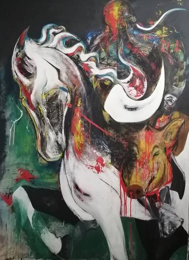 Original Expressionism Horse Paintings by Sebasfixiarte Vélez Baena