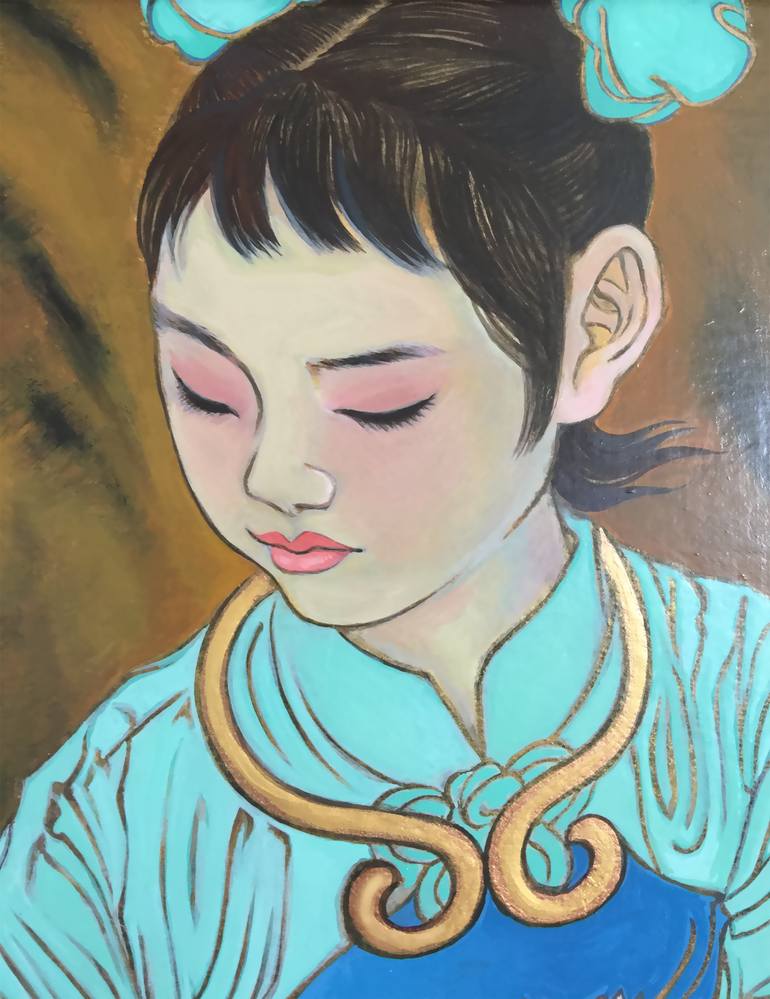 Original Modernism Children Painting by Haixin Tao