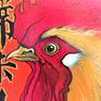 2017 is Chinese Rooster year. The painting is the one of the artworks of the exhibition below.
March 25, 2017, “Second Haixin’s Artwork Exhibition with the Theme of the Twelve Zodiac Animals / Rooster year” was held at Double Tree by Hilton Hotel, Los Angeles, USA.
Haixin's calligraghy is a poem of the Tang dynasty on the background.