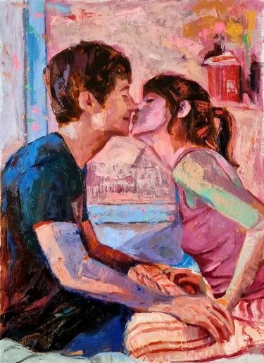 Original Contemporary Love Paintings by Hunjung Kim