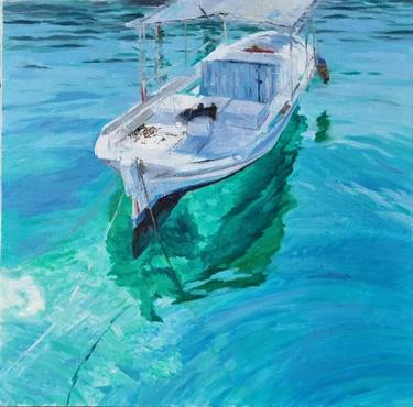 Original Impressionism Boat Paintings by Hunjung Kim